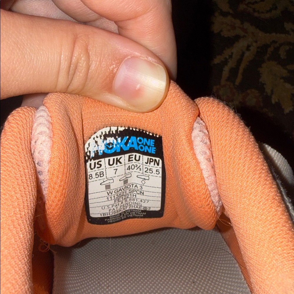 Hoka Peach/Coral Athletic Running Shoes - Picture 2 of 6